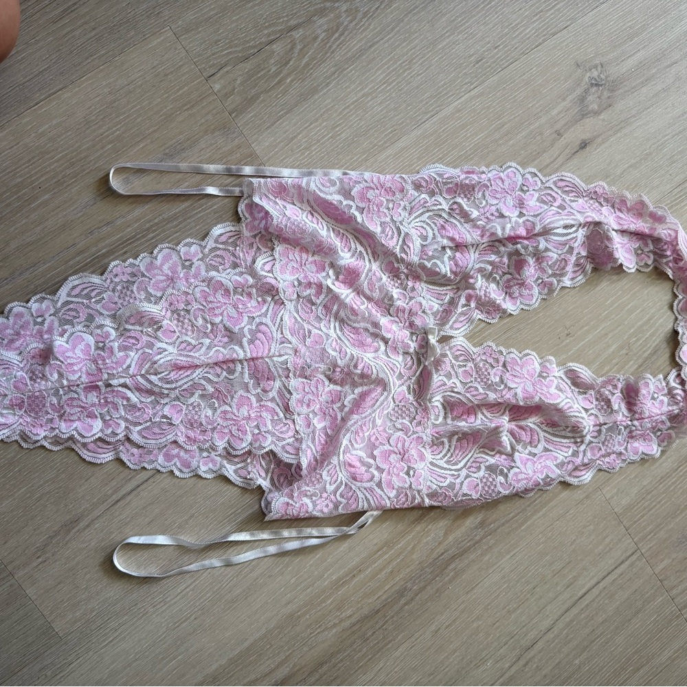 Delicate Pink Lace Bodysuit